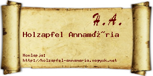 Holzapfel Annamária névjegykártya